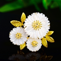 Trâm, Ghim Cài Áo HimHip 3 Hoa Cúc Hoạ Mi Thanh Lịch 3*3,5cm