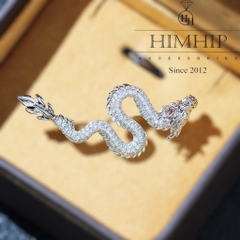 Trâm, Ghim Cài Áo HimHip Rồng Uốn Lượn Sang Trọng HKCC Đính Phale 2*5cm