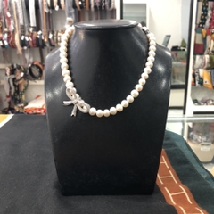 [Thiết Kế] Vòng Cổ HimHip Trai Thật 8Li Mix Charm Nơ Đính Phale Sang Trọng 41cm