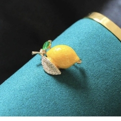 Trâm, Ghim Cài Áo Nhỏ HimHip Quả Chanh Vàng Đáng Yêu HKCC Đính Phale 1,5*2,4cm