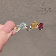 Kẹp Mái HimHip Đính Đá Phale Nhiều Màu Sắc Hình Giọt Nước Sang Trọng 1x5cm