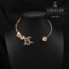 Kiềng Cổ HimHip Trai Thật Hoa Đào Xứ Ngọc Sang Trọng 15cm Phụ Kiện Áo Dài