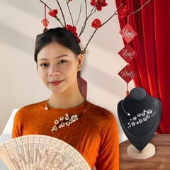 Kiềng Cổ HimHip Tinh Thể Ngọc Trai Hương Sắc Ngọc Mai Cao Cấp 15cm Phụ Kiện Áo Dài