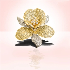 Trâm, Ghim Cài Áo HimHip Hoa Lan Sang Trọng HKCC Đính Đá Phale 4,6cm