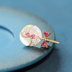 Trâm, Ghim Cài Áo Nhỏ HimHip Kẹo Lollipop Hồng Đáng Yêu HKCC Đính Phale 1,5cm