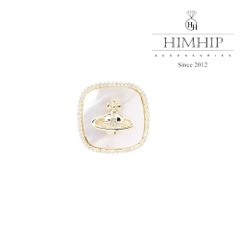 Trâm, Ghim Cài Áo Nhỏ HimHip Mặt Vuông Khảm Trai Gắn Charm Hành Tinh Sang Trọng HKCC Đính Phale 2cm