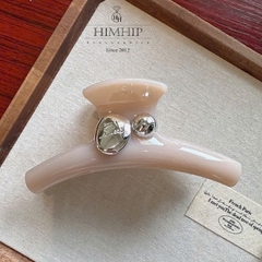 Kẹp Càng Cua HimHip Composite Đính Hạt Tròn Tráng Gương Thanh Lịch 18 Răng 12x5cm