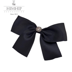 Kẹp Mái Mỏ Vịt HimHip Phối Vải Đính Đá Thắt Nơ Thanh Lịch 12x8cm