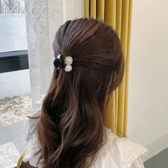 Kẹp Càng Cua HimHip Composite Đính Hạt Giả Trai Mặt Hoa Thanh Lịch 8 Răng 4cm