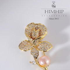 Trâm, Ghim Cài Áo Nhỏ HimHip Hoa Hồng Nhỏ Sang Trọng HKCC Mix Trai 2*3,4cm