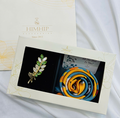 Set Quà HimHip Khăn Lụa Vuông 70x70cm & Kẹp Tóc Kèm Túi Hộp Thiệp - 31