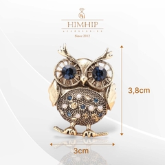Trâm, Ghim Cài Áo HimHip Cú Nhỏ Cổ Điển HKCC Đính Phale 3*3,8cm