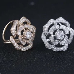 Cài Khăn 3 Chấu HimHip Size To Mặt Hoa Hồng Sang Trọng HKCC Đính Phale 3cm