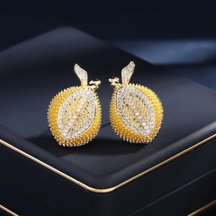 Set Hoa Tai Kèm Pin Cài Áo Sầu Riêng Đáng Yêu
