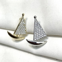 Trâm, Ghim Cài Áo HimHip Chiếc Thuyền Buồm Thanh Lịch HKCC Đính Phale 1,8*2,3cm nam nữ