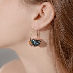 Khuyên Tai Ngắn HimHip Giỏ Đá Nhiều Màu Thanh Lịch HKCC Đính Đá 1.5x2.2x3cm