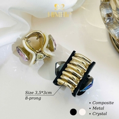 Kẹp Càng Cua HimHip Composite Phối Phale Trái Tim Sang Trọng 8 Răng 3x3.5cm