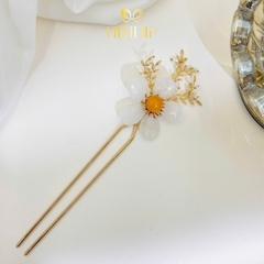 Trâm Cài Tóc HimHip HKCC Cành Mai Nụ Vàng 16.5*4.5cm Kèm Hộp Phụ Kiện Áo Dài
