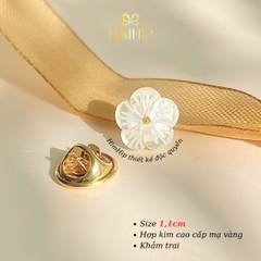 [Thiết Kế] Pin Cài Cúc HimHip HKCC Khảm Hoa Bạch Đào 1.1cm