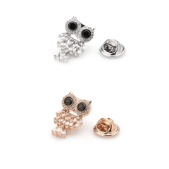 Pin Cài Áo HimHip Nam Nữ Cú Mèo Mắt Đen Đáng Yêu HKCC Đính Phale 1,3*2,1cm