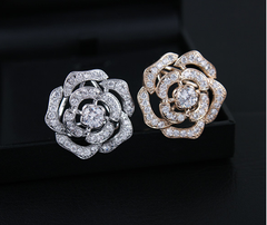 Cài khăn 3 chấu rose đá sang trọng 3cm