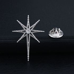 Pin cài cúc nút tia đá sang trọng 2.5*3.5cm