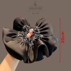Scunchies HimHip Bản To Vải Nhún Mix Họa Tiết Hoa Nhí Thanh Lịch 20cm