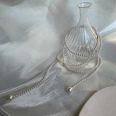 [Thiết Kế] Vòng Cổ HimHip Tinh Thể Ngọc Trai 5Li 4in1 Sang Trọng 120cm Phụ Kiện Áo Dài