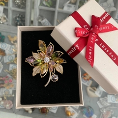 Trâm, Ghim Cài Áo HimHip Hoa Nhiều Cánh Sang Trọng HKCC Đính Phale Ngũ Sắc 4,7*5,3cm
