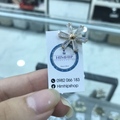 Pin Cài Áo HimHip Hoa 6 Cánh Nữ Tính HKCC Đính Phale 1.5cm
