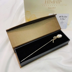 Trâm Cài Tóc HimHip HKCC Kim Diệp Dị Châu Thanh Lịch 18cm Kèm Hộp Phụ Kiện Áo Dài