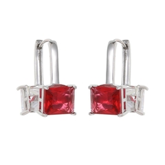 Khuyên Tai Ngắn HimHip Mặt Đá Vuông Sang Trọng HKCC Đính Phale 1x2cm