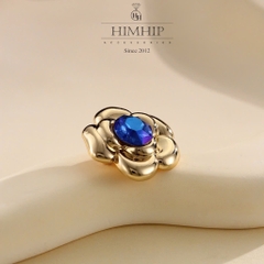 Trâm, Ghim Cài Áo Nhỏ HimHip Hoa Hồng Trơn Thanh Lịch Đính Phale 2,5cm - Vàng