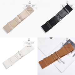 Dây Lưng HimHip Da Thật Phối Chun Thanh Lịch 7.3x84cm