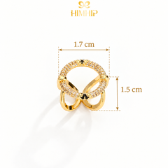 Cài Khăn Nhỏ HimHip HKCC  Vòng Phale Trái Tim Đen Thanh Lịch 1.7x1.5cm