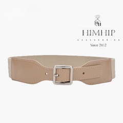 Dây Lưng HimHip Da Thật Khoá Vuông Mix Chun Co Giãn 4x75.5cm