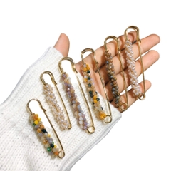 Trâm, Ghim Cài Kim Băng HimHip Kết Đá Nhỏ Sang Trọng HKCC Đính Hạt Cườm 5.5-7.5cm