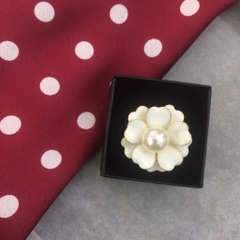 Cài Khăn 3 Chấu HimHip Size To Hoa Trà Thanh Lịch HKCC Đính Trai 3.5cm