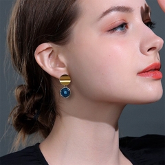 Khuyên Tai Ngắn HimHip Mặt Tròn Sang Trọng HKCC Đính Phale 1.2x3cm