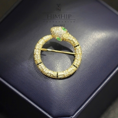 Trâm, Ghim Cài Áo Nam Nữ HimHip Rắn Mắt Xanh Sang Trọng HKCC Đính Phale 2,5*3cm