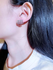 Khuyên Tai Nụ HimHip Hình Ống 8 Vòng Sang Trọng HKCC Đính Phale 2x1cm
