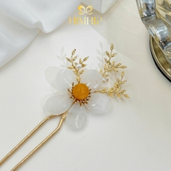 Trâm Cài Tóc HimHip HKCC Cành Mai Nụ Vàng 16.5*4.5cm Kèm Hộp Phụ Kiện Áo Dài
