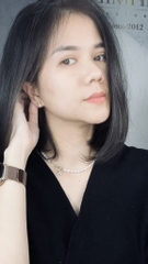 [Thiết Kế] Vòng Cổ HimHip Trai Thật 7li Dáng Hạt Gạo Khóa Ong Vàng Đáng Yêu 41+0cm