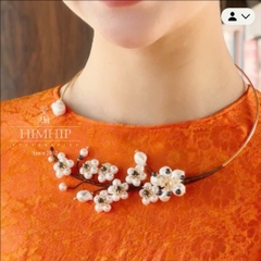Kiềng Cổ HimHip Tinh Thể Ngọc Trai Hương Sắc Ngọc Mai Cao Cấp 15cm Phụ Kiện Áo Dài