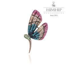 Trâm, Ghim Cài Áo HimHip Bướm Nhiều Màu Thanh Lịch HKCC Đính Phale 3*5cm