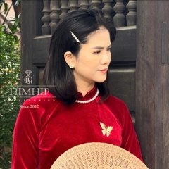 [Thiết Kế] Vòng Cổ HimHip Tinh Thể Ngọc Trai Sang Trọng 40cm Phụ Kiện Áo Dài