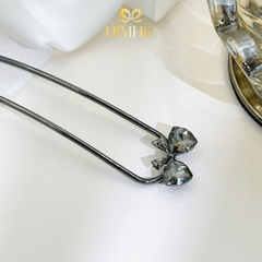 Trâm Cài Tóc HimHip HKCC Nơ Phale Lấp Lánh 12.5x2.5cm Kèm Hộp Phụ Kiện Áo Dài