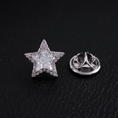 Pin Cài Áo HimHip Nam Nữ Ngôi Sao Trắng Sang Trọng HKCC Đính Phale 1cm