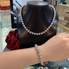 [Thiết Kế] Vòng Cổ HimHip Tinh Thể Ngọc Trai Sang Trọng 40cm Phụ Kiện Áo Dài