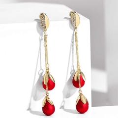 Khuyên Tai Dài HimHip Sợi Mảnh Hạt Tròn Quý Phái HKCC Mix Hạt Giả Trai 6cm